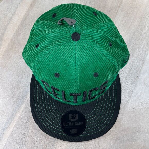 Ultra Game Boston Celtics Caps Embroidered Green Corduroy Snapback Hat NBA Champ - Picture 10 of 10